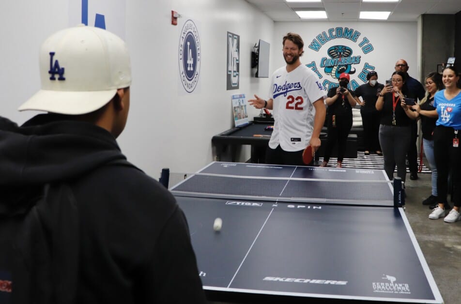 Clayton Kershaw, Ping Pong, Miguel Contreras Learning Center