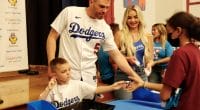 Freddie Freeman, Charlie Freeman, Chelsea Freeman, 2022 Dodgers Love L.A. Community Tour