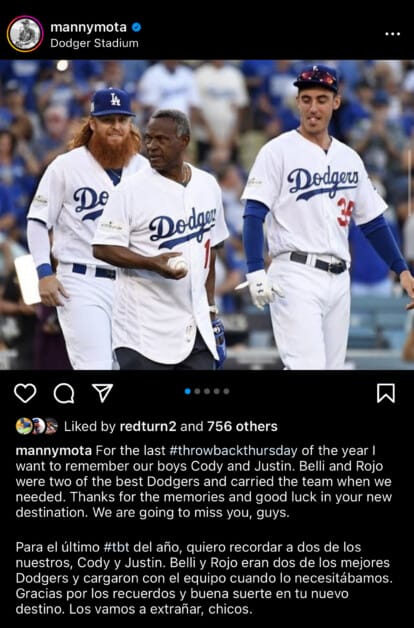 Manny Mota: Cody Bellinger & Justin Turner 'Two Of The Best Dodgers