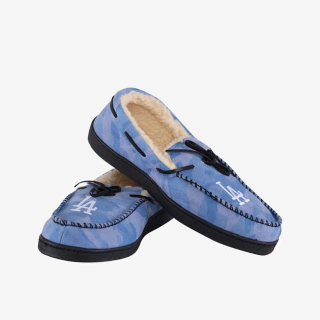 Dodgers printed camo moccasin slipper, FOCO