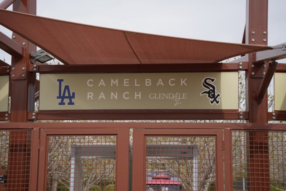 Camelback Ranch entrance sign, 2023 Spring Training
