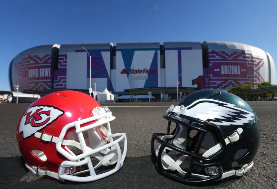 Chiefs, Eagles, State Farm Stadium view, Super Bowl LVII