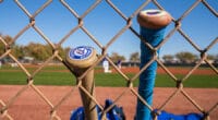 James Outman bats, Camelback Ranch practice field view, 2023 Spring Training