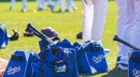 Miguel Rojas, Dodgers workout bags, 2023 Spring Training