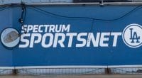 Spectrum SportsNet LA booth, logo