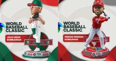 Freddie Freeman bobblehead, Julio Urías bobblehead, World Baseball Classic, FOCO