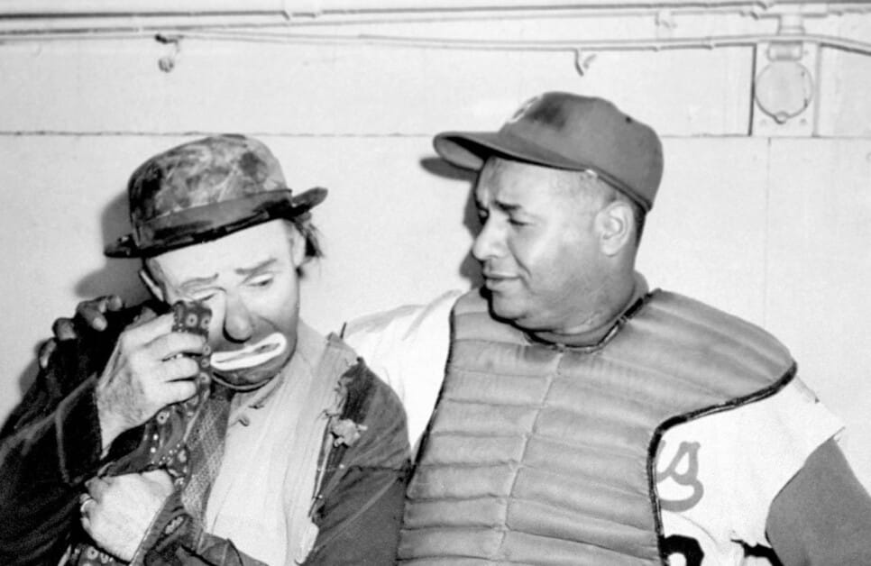 Roy Campanella, Dodgers mascot Emmett Kelly