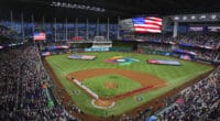 Team USA, Team Cuba, loanDepot Park view, 2023 World Baseball Classic