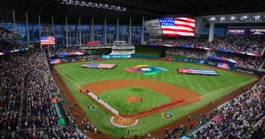 Team USA, Team Cuba, loanDepot Park view, 2023 World Baseball Classic