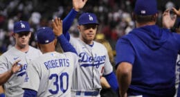 Aaron Bates, Freddie Freeman, Evan Phillips, Dave Roberts, Dodgers win