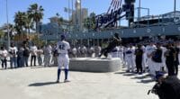 Jason Heyward, Dodgers, Cubs, Jackie Robinson Day, Jackie Robinson statue