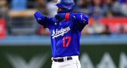 Miguel Vargas, celebration, Dodgers City Connect