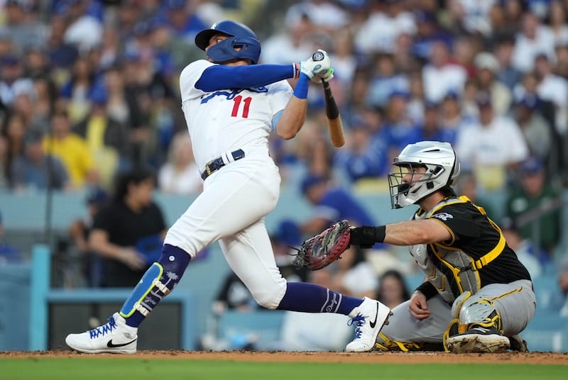 Miguel Vargas catches line drive, Miggy stays ready., By Los Angeles  Dodgers