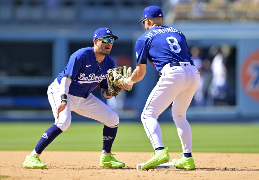 Dodgers postgame: Kiké Hernández explains cleats for Miguel Rojas, talks  postseason focus 