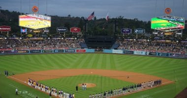 Natalia Bryant Pitches Baseball In Sporty Nike Kicks At Dodgers