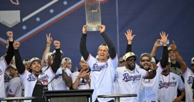 Corey Seager, Adolis Garcia, Texas Rangers, World Series, MLB: Texas Rangers Championship Parade