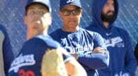 Bobby Miller, Dave Roberts, Tony Gonsolin, Dodgers workout, 2024 Spring Training