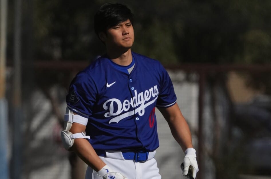 Shohei Ohtani, Dodgers workout, 2024 Spring Training