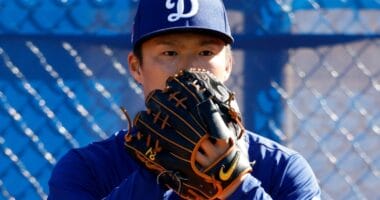 Yoshinobu Yamamoto, Dodgers workout, 2024 Spring Training