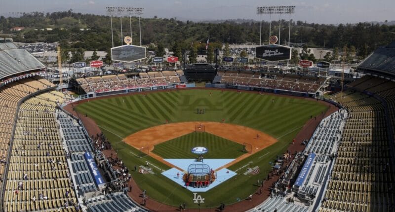 Dodger Stadium view, Opening Day