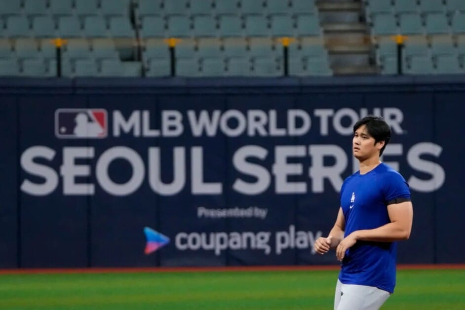 Shohei Ohtani, Dodgers workout, Seoul Series