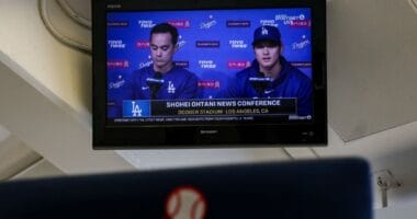 Shohei Ohtani, Will Ireton, Shohei Ohtani press conference, Dodger Stadium press box