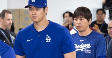 Shohei Ohtani, interpreter Ippei Mizuhara, Jon Weisman, Seoul Series