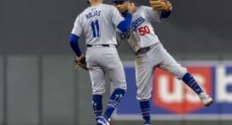 Miguel Rojas, Mookie Betts, Dodgers win