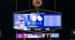 Mookie Betts, Kosé, Dodger Stadium video boards