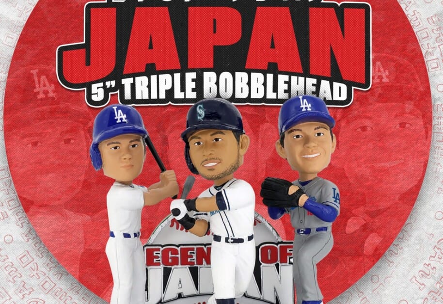 Shohei Ohtani, Ichiro Suzuki, Yoshinobu Yamamoto bobblehead, FOCO