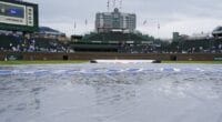 Wrigley Field tarp, rain delay