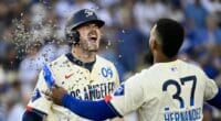 Gavin Lux, Teoscar Hernández, Dodgers City Connect, sunflower seeds celebration