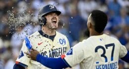 Gavin Lux, Teoscar Hernández, Dodgers City Connect, sunflower seeds celebration