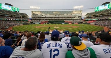 Dodgers fans, Oakland Coliseum view