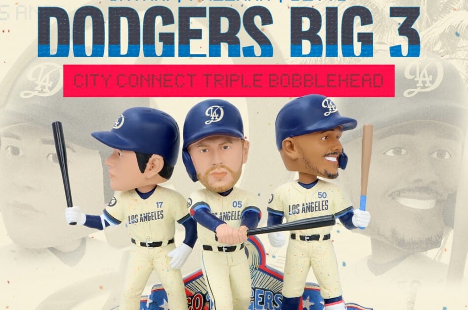 FOCO sells Dodgers City Connect bobbleheads of Shohei Ohtani, Freddie Freeman and Mookie Betts