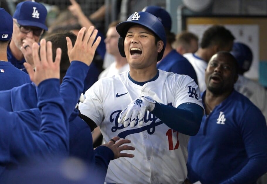 Shohei Ohtani, Travis Smith, Dodgers celebration