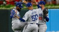 Teoscar Hernández, Mookie Betts, Kevin Kiermaier, Dodgers win, Dodgers celebration